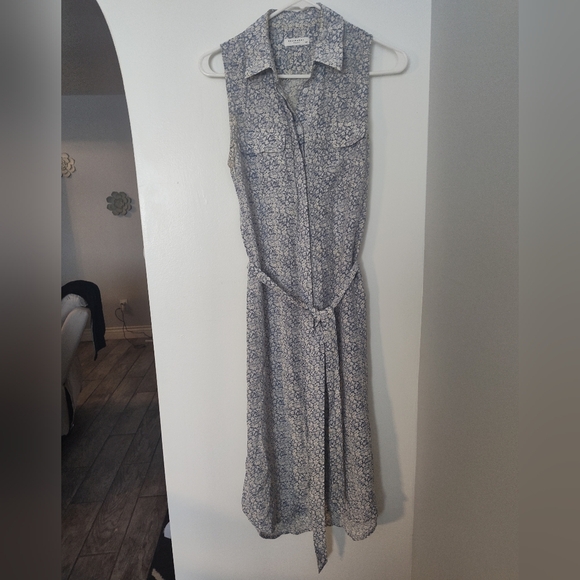 EQUIPMENT FEMME Silk Arya Sleeveless Dress in Blue  Floral Print size s/p #80 - Picture 1 of 3